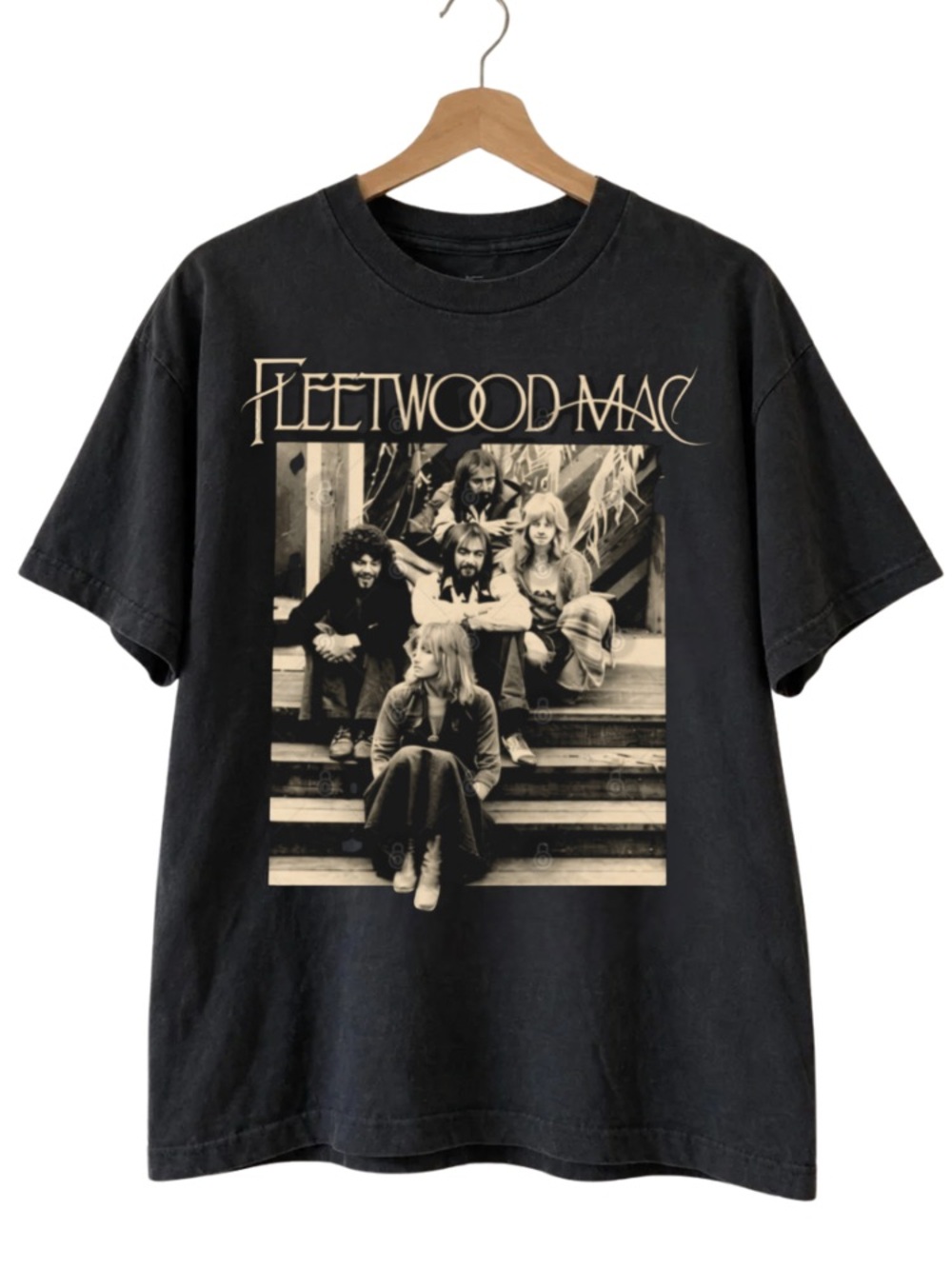 Black Graphic Fleetwood Mac Band T‑Shirt